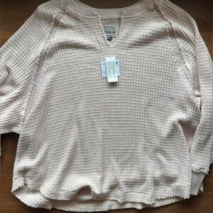 American Eagle Outfitters Pink Waffle Knit Sweater